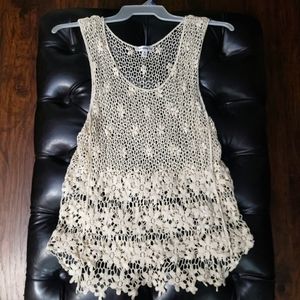 Cream-White Crochet Cover-Up/Tunic